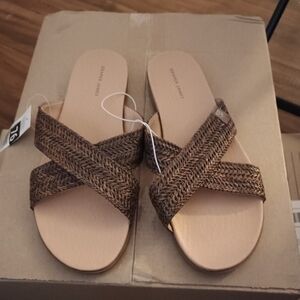Draper James Brown Woven Sandals